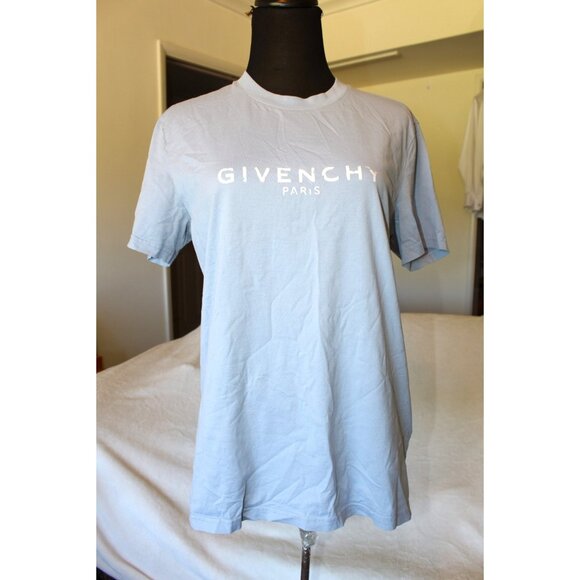 Givenchy Other - Givenchy T shirt Crew Neck Small Cotton Short Sleeves Baby blue Faded Logo As is